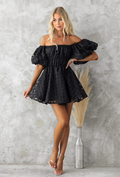 Evie - Mini Kleid mit Puffärmeln